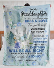 Cute Elephant Grandma Gift For Granddaughter I Filled This Blanket With Hugs And Love For You To Hold Sherpa Blanket