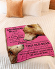 Grandma Gift For Grandson This Old Bear Will Have Your Back Sherpa Fleece Blanket