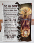 Love You For The Rest Of Mine Lion Reflection Red Mom Papa Gift For Son Sherpa Blanket