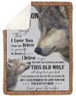 Grandpa Gift For Grandson Wolf Love You For The Rest Of Mine Sherpa Blanket
