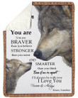 Never Forget Who You Are Wolf Grandma Gift For Grandson Sherpa Blanket