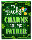 My Lucky Charms Call Me Father Rainbow And Rainbow Plaid St Patrick's Day Sherpa Fleece Blanket