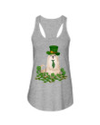 Shih Tzu With Green Tie St Patrick's Day Gift For Dog Lovers Ladies Flowy Tank