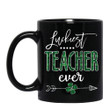 Black Background Luckiest Teacher Ever Shamrock St Patrick's Day Printed Mug