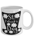 Black Leprechaun Hat Clover St Patrick's Day Printed Mug