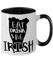 Eat Drink And Be Irish Clover St Patrick's Day Printed Accent Mug