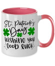 Wishing You Good Luck Clover St Patrick's Day Printed Accent Mug