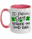 Wishing You Good Luck Clover St Patrick's Day Printed Accent Mug