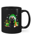 Gnome Hugging Black Cat Clover St Patrick's Day Printed Mug