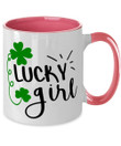 Lucky Girl Clover St Patrick's Day Printed Accent Mug