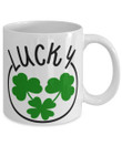 Lucky Three Shamrock St Patrick's Day Printed Mug