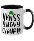 Miss Lucky Charm Clover St Patrick's Day Printed Accent Mug
