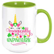 Magically Unpinchable Unicorn Shamrock St Patrick's Day Printed Accent Mug