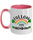 Follow The Rainbow Clover St Patrick's Day Printed Accent Mug