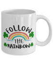 Follow The Rainbow Clover St Patrick's Day Printed Mug