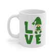 Lovely Gnome Love Shamrock St Patrick's Day Printed Mug