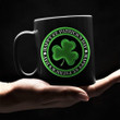 Green Circle Shamrock St Patrick's Day Printed Mug Black Background