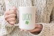 Lucky Four Leaf Clover St Patrick's Day Printed Mug