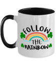 Clover St Patrick's Day Printed Accent Mug Follow The Rainbow