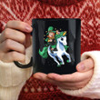 Funny Leprechaun Riding Unicorn St Patrick's Day Printed Mug