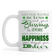 May Happiness Come Through Your Door Shamrock St Patrick's Day Printed Mug