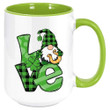 Gnome Holding Golden Horseshoe Clover St Patrick's Day Printed Accent Mug