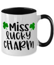 Miss Lucky Charm Clover St Patrick's Day Printed Accent Mug