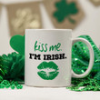 Kiss Me I'm Irish Clover St Patrick's Day Printed Mug