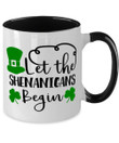 Let The Shenanigans Begin Shamrock St Patrick's Day Printed Accent Mug