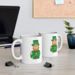 Leprachaun Giving Finger Clover St Patrick's Day Printed Mug