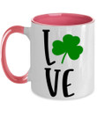 Love Is Love Pink And White Clover St Patrick's Day Printed Accent Mug