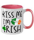 Tricolor Lip Kiss Me Clover St Patrick's Day Printed Accent Mug