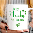 Extra Lucky This Year Green Footprint St Patrick's Day Printed Mug
