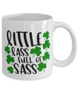 Little Lass Full Of Sass Clover St Patrick's Day Printed Mug
