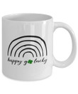 Happy Go Lucky Rainbow Hand Drawn Shamrock St Patrick's Day Printed Mug