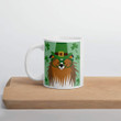 Cute Dog With Green Top Hat And Sunglasses St Patrick's Day Printed Mug