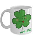 Flirty Shamrock A Fantastic Custom Name Gift Shamrock St Patrick's Day Printed Mug