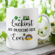 Custom Name Gift Shamrock St Patrick's Day Printed Mug Luckiest Musician Ever