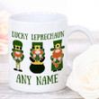 Custom Name Gift Lucky Leprechaun Shamrock St Patrick's Day Printed Mug