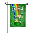 Funny Leprechaun Rainbow Clover Happy St. Patrick's Day Green Printed Garden Flag House Flag