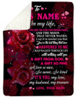 A Gift From God Red Rose Custom Name Gift For Husband Sherpa Fleece Blanket
