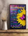 Pink And Blue Butterflies Sunflower Your Love Is Still Here Gift For Husband Vertical Poster