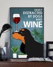 Dog Cocker Spaniel Plants And Red Wine Gift For Dog Lovers Vertical Poster