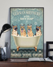 German Shepherd Co Bath Soap Wash Your Paws Gift For Dog Lovers Vertical Poster