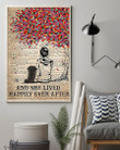 Pekingese Dog And She Sitting Under Colorful Tree Lived Happily Ever After Vertical Poster