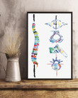 Meaningful Gift For Chiropractor Colorful Spine Art Vertical Poster