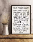 Gift For Precious Daughter God Sent You Into My Life Vertical Poster