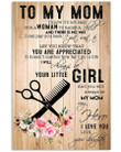 Hairstylist Daughter Gift For Mom Always Be Your Little Girl Vertical Poster