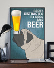 Easily Distracted By English Mastiff Dogs And Beer Gift For Dog Lovers Vertical Poster