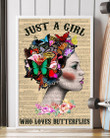 Gift For Women Just A Girl Who Loves Butterflies Newspaper Vertical Poster